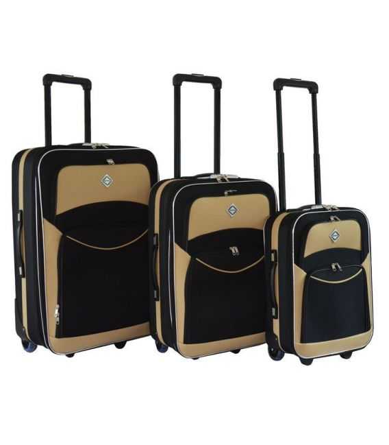 Набір Валіз Bonro Best чорно-кремовий - картинка, зображення, фото валізи