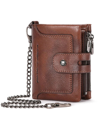 Чоловічий гаманець розкладний коричневий з ланцюжком TW230C Bull картинка, изображение, фото