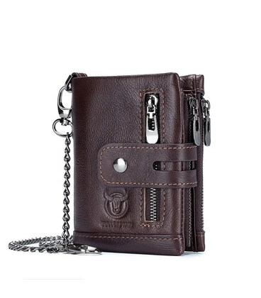 Чоловічий гаманець розкладний коричневий з ланцюжком TW040C Bull картинка, зображення, фото
