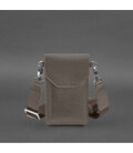 Кожаная сумка-чехол для телефона темно-бежевая картинка, изображение, фото