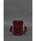 Кожаная сумка-чехол для телефона бордовая картинка, изображение, фото