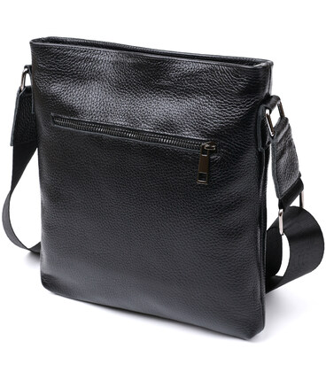 Кожаная добротная мужская сумка через плечо SHVIGEL 11603 Черный картинка, изображение, фото