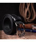 Мужской ремень под джинсы с классической пряжкой из натуральной кожи GRANDE PELLE 20803 Черный картинка, изображение, фото