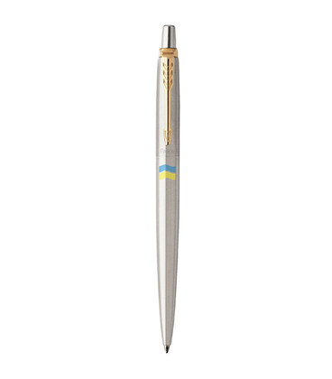 Шариковая ручка Parker JOTTER Stainless Steel GT BP Флаг сине-желтый 16032_T008c картинка, изображение, фото