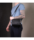 Зручна чоловіча сумка на плече з якісного поліестеру FABRA 22577 Чорний картинка, зображення, фото