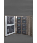 Шкіряна папка для документів "Сімейна" А4 на сегрегаторі з файлами темно-бежева картинка, зображення, фото