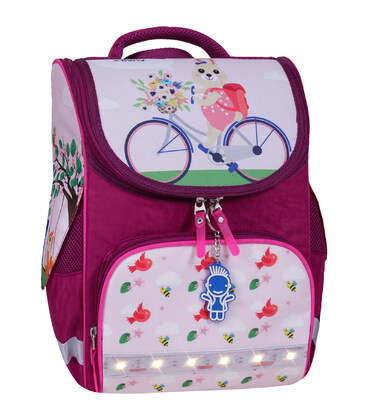 Рюкзак шкільний каркасный с фонариками Bagland Успех 12 л. малиновий 430 (00551703)