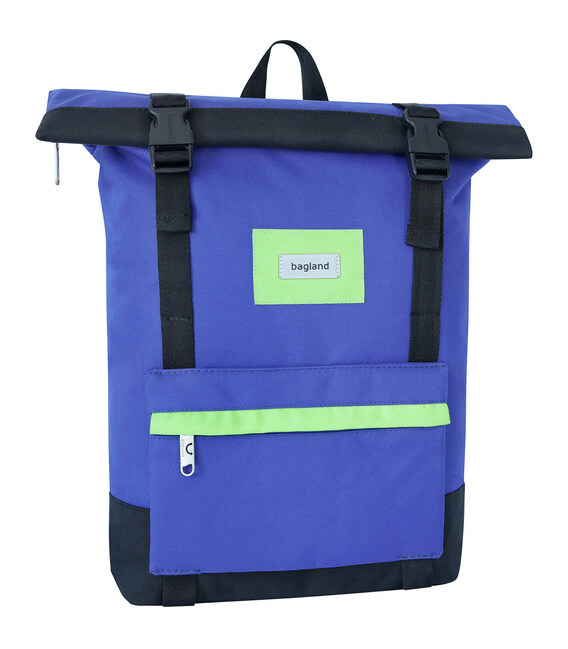 Рюкзак роллтоп Bagland Holder 25 л. електрик/чорний (0051666) фото, картинка, изображение
