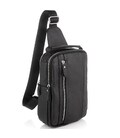 Мужской кожаный слинг на одно плечо черный Tiding Bag A25F-693A фото, картинка, изображение