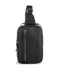 Мужской кожаный слинг на одно плечо черный Tiding Bag A25F-693A фото, картинка, изображение