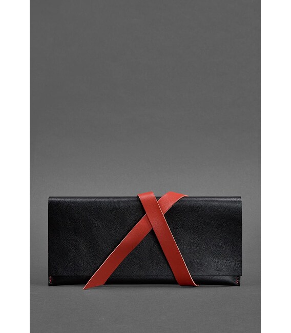 Кожаный женский тревел-кейс Voyager 1.0 черный с красным фото, картинка, изображение