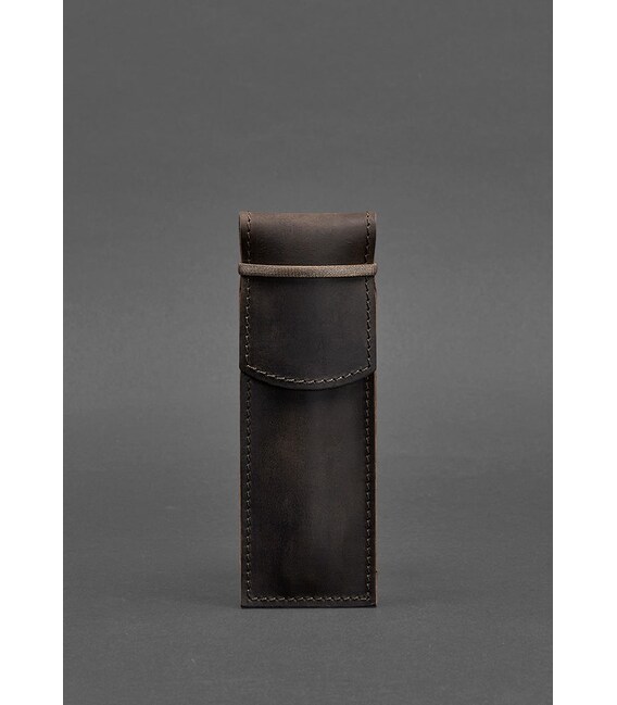 Кожаный чехол для ручек 1.0 темно-коричневый Crazy Horse фото, картинка, изображение