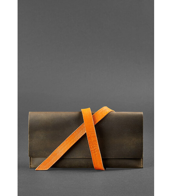 Кожаный тревел-кейс Voyager 1.0 темно-коричневый с оранжевым фото, картинка, изображение