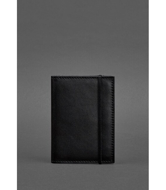 Кожаная обложка для паспорта 2.0 черная фото, картинка, изображение