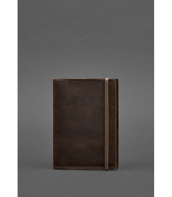 Кожаная обложка для паспорта 1.0 темно-коричневый Crazy Horse фото, картинка, изображение