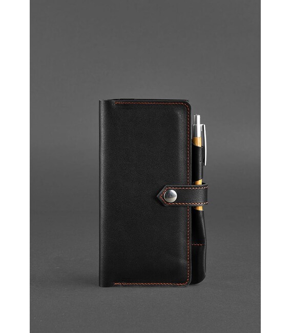 Шкіряний тревел-кейс 4.0 чорний з помаранчевим картинка, зображення, фото