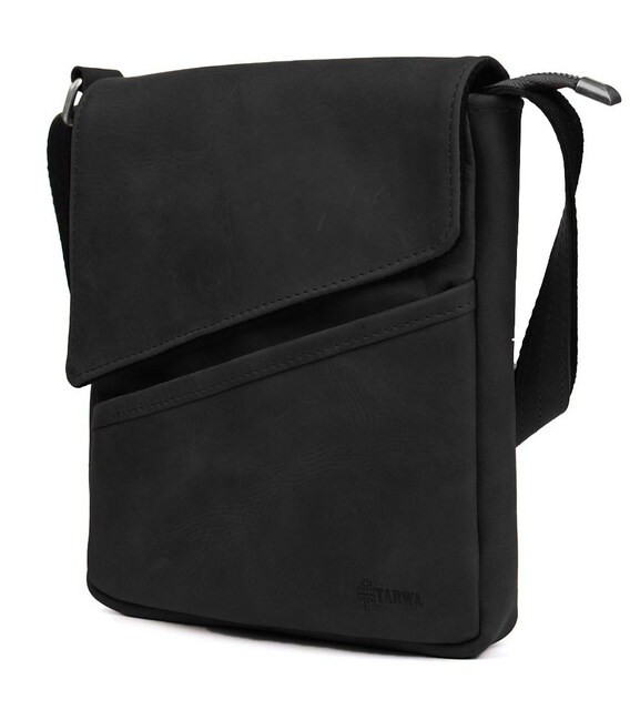 Чоловічі шкіряні сумки через плече RA-1302-3md TARWA чорна крейзі хорс фото, картинка, изображение