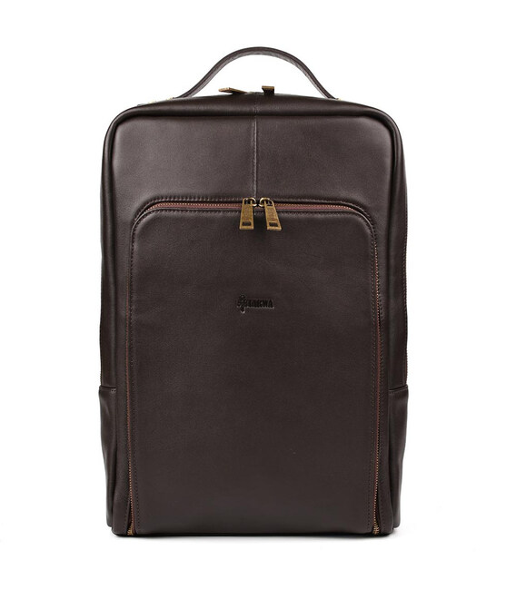 Шкіряний рюкзак для ноутбука 15 дюймів GC-1240-4lx в коричневому кольорі. картинка, зображення, фото