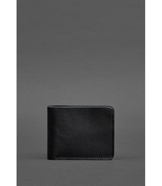 Чоловіче шкіряне портмоне 4.1 (4 кишені) чорне картинка, зображення, фото