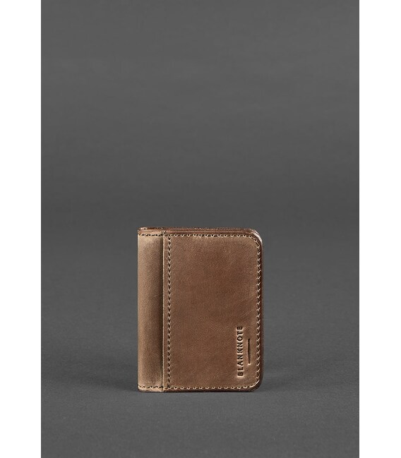 Шкіряна обкладинка для ID-паспорта і водійського повсідчення 4.0 темно-коричнева картинка, зображення, фото