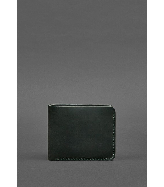 Мужское кожаное портмоне 4.1 (4 кармана) зеленое фото, картинка, изображение