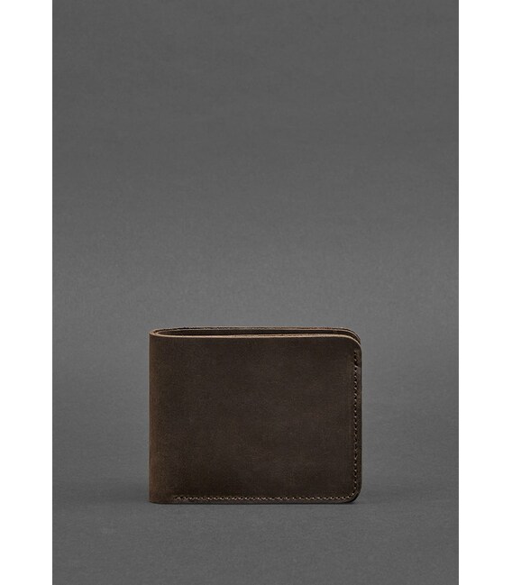 Чоловіче шкіряне портмоне 4.1 (4 кишені) темно-коричневе картинка, зображення, фото