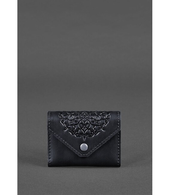 Шкіряний кард-кейс 3.0 синій з мандалою картинка, зображення, фото