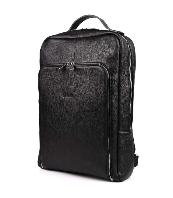 Шкіряний рюкзак для ноутбука 15" дюймів FA-1240-4lx у чорному флотарі фото, картинка, изображение