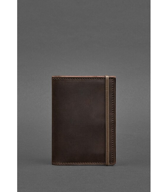 Кожаная обложка для паспорта 2.0 темно-коричневый Crazy Horse фото, картинка, изображение