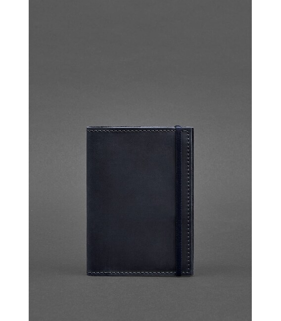 Кожаная обложка для паспорта 1.0 синяя Crazy Horse фото, картинка, изображение