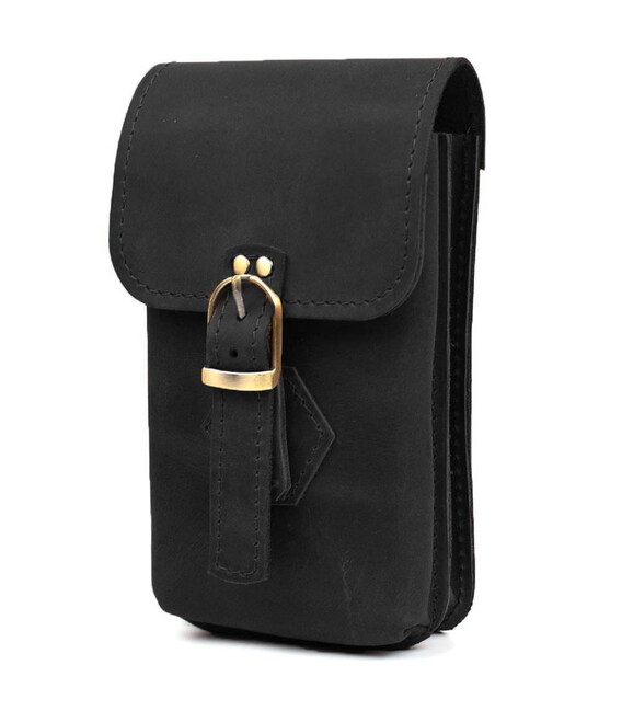 Шкіряна сумка чохол на пояс TARWA RA-2094-3md чорна фото, картинка, изображение