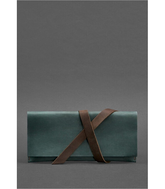 Шкіряний тревел-кейс Voyager 1.0 зелений з коричневим картинка, зображення, фото