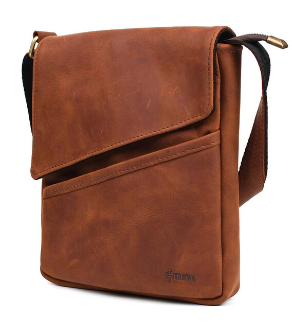 Чоловічі шкіряні сумки через плече RB-1302-3md TARWA коньячна крейзі хорс фото, картинка, изображение