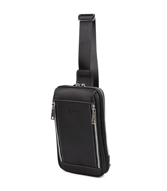 Чоловічі сумки бізнес слінг, діловий стиль TARWA RA-1536-4lx чорна crazy horse фото, картинка, изображение