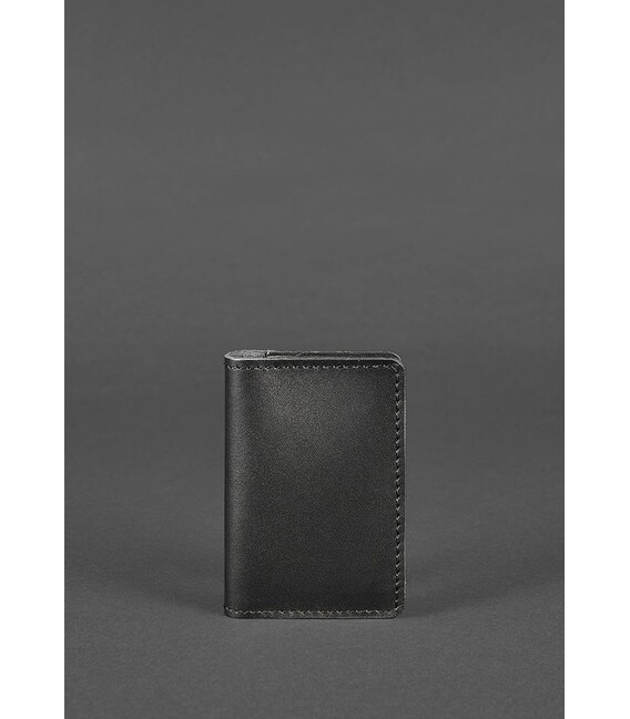 Шкіряний кард-кейс (візитниця) 6.0 чорний картинка, зображення, фото