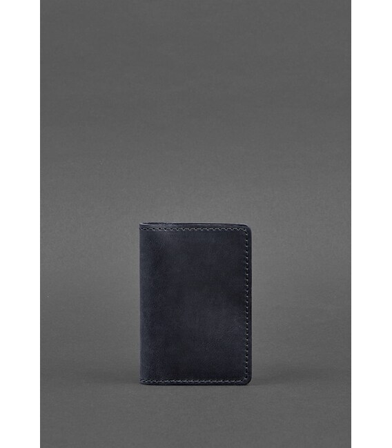 Шкіряний кард-кейс (візитниця) 6.0 синій Crazy Horse картинка, зображення, фото