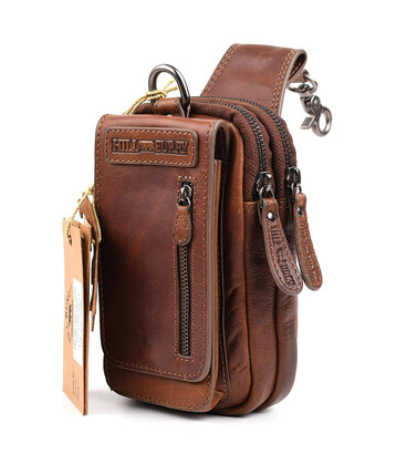 Шкіряна сумка чохол Hill Burry HB100B коньячна картинка, зображення, фото