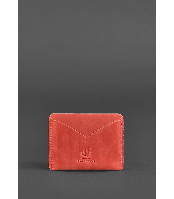 Жіноча шкіряна візитниця 5.0 коралова картинка, зображення, фото