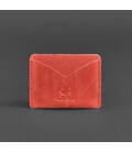 Женская кожаная визитница 5.0 коралловая картинка, изображение, фото