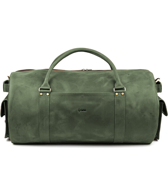 Дорожня сумка баул із натуральної шкіри RE-6564-4lx TARWA зелена фото, картинка, изображение