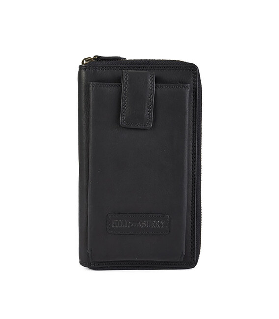 Шкіряний чоловічий клатч чорний Hill Burry HB3671A на два відділення фото, картинка, изображение