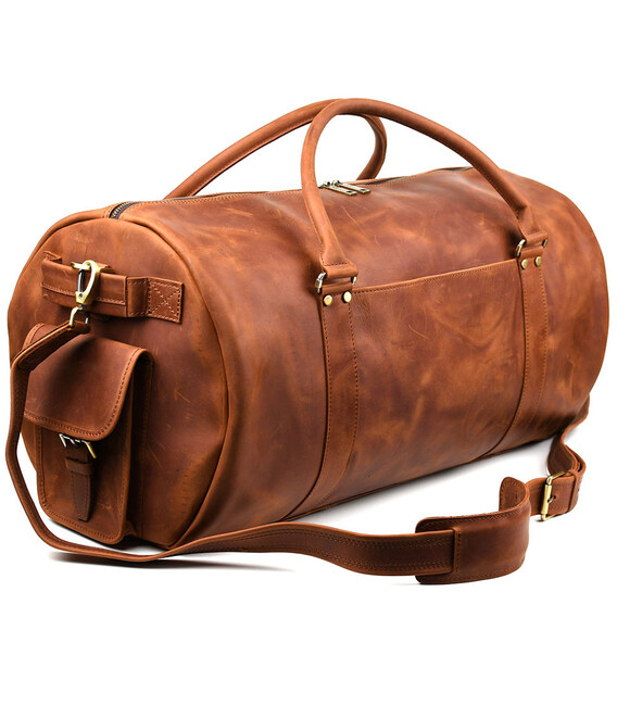 Дорожня сумка баул із натуральної шкіри RB-6564-4lx TARWA коньячна фото, картинка, изображение