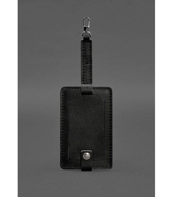 Шкіряна бірка для багажу Бланк-тег чорна картинка, зображення, фото