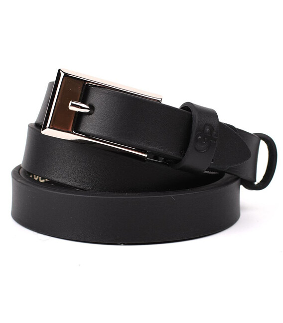 Ремінь жіночий тонкий Grande Pelle 21030030033 у чорному кольорі. фото, картинка, изображение