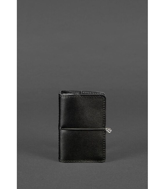 Кожаный кард-кейс 7.0 угольно-черный фото, картинка, изображение