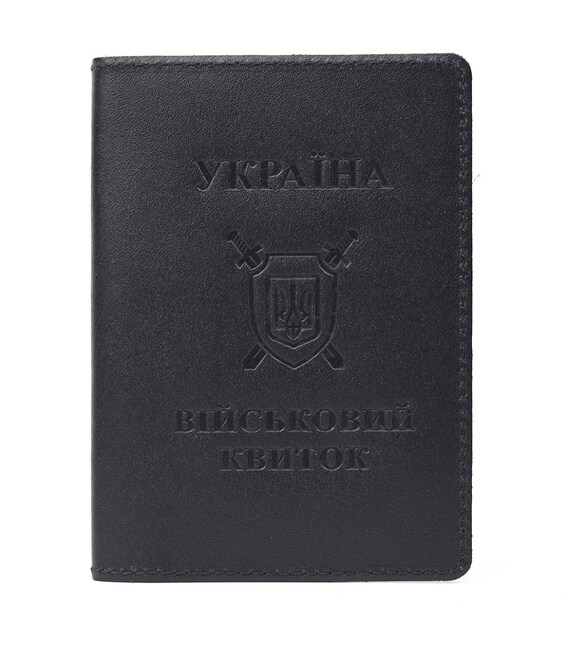 Шкіряна обкладинка на військовий квиток Limary Lim-3993GK синя фото, картинка, изображение