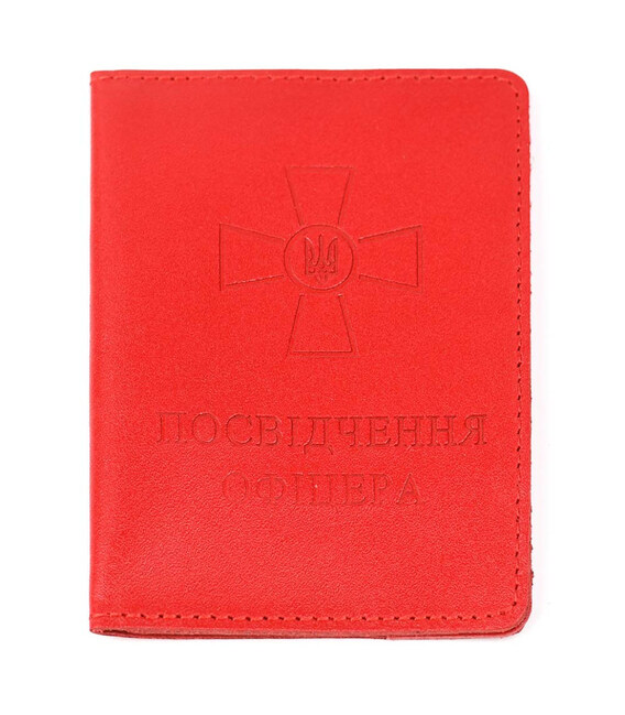 Шкіряна обкладинка для посвідчення офіцера Limary Lim-3992GR червона фото, картинка, изображение