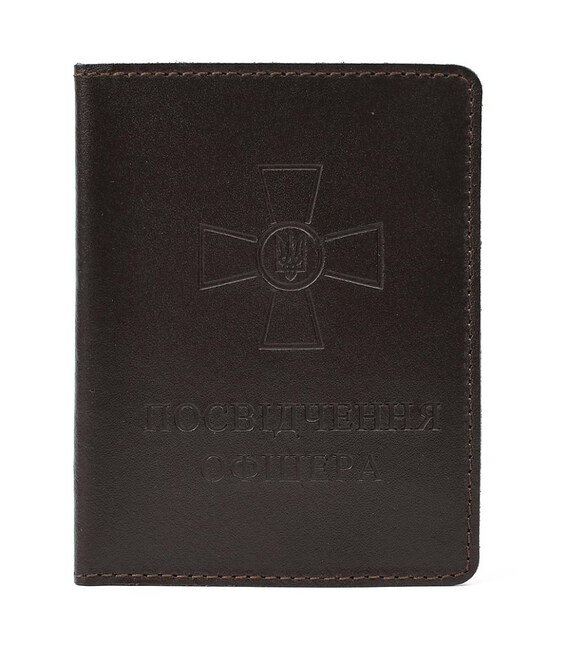 Шкіряна обкладинка для посвідчення офіцера Limary Lim-3992GC коричнева фото, картинка, изображение