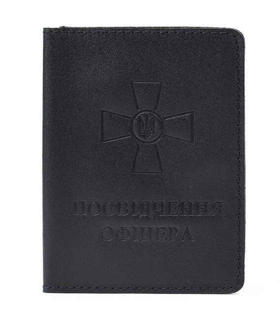 Шкіряна обкладинка для посвідчення офіцера Limary Lim-3992GK синя фото, картинка, изображение