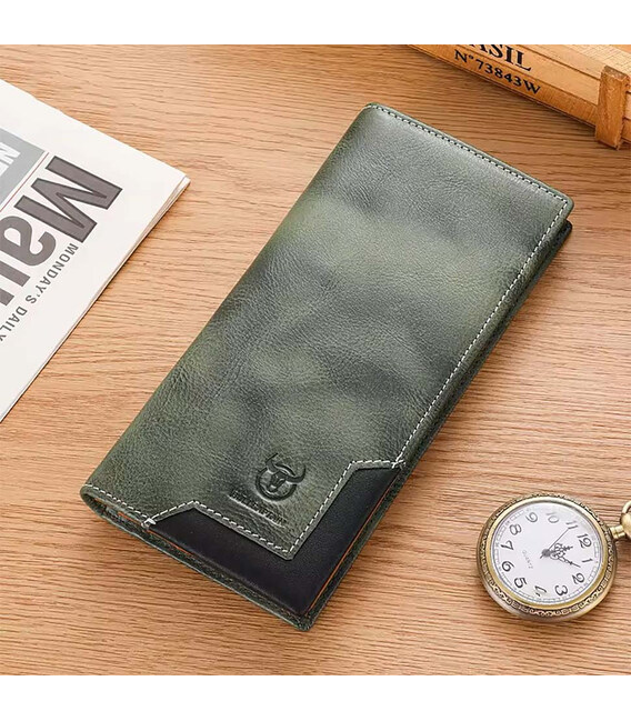 Чоловічий гаманець розкладний лонгер великий TB0448E Bull зелений фото, картинка, изображение